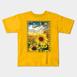 Sunflower- head up #2 Kids T-Shirt